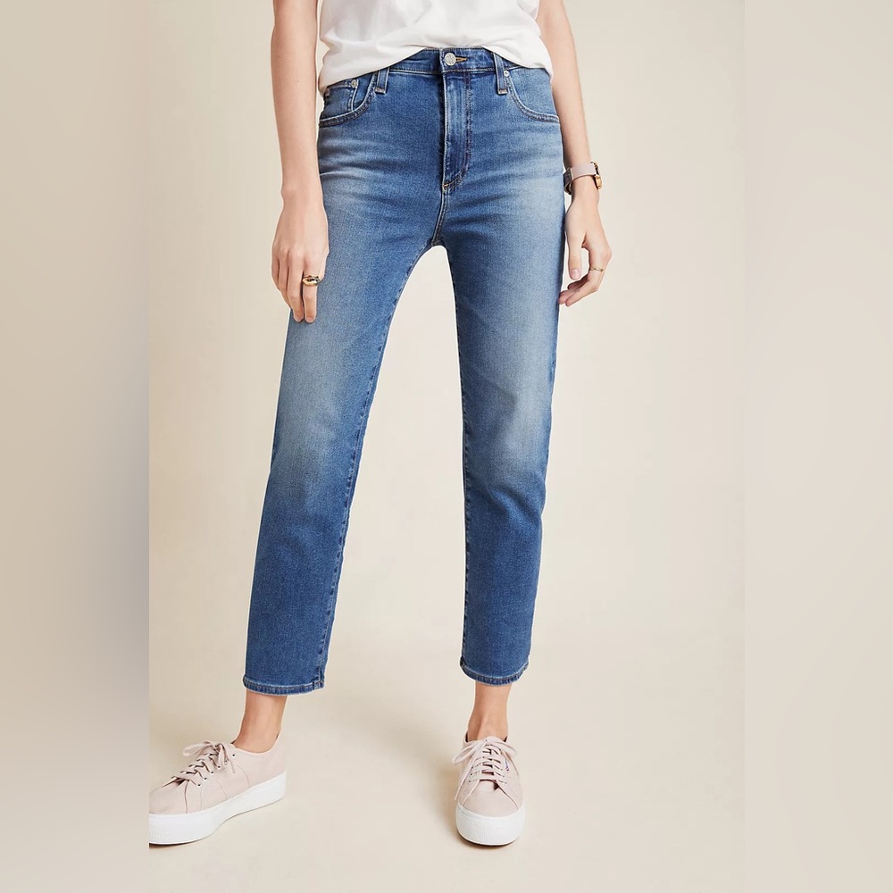 NWT Adriano Goldschmied AG The Isabelle High-Rise Straight Crop Jeans Sz 31 Z73